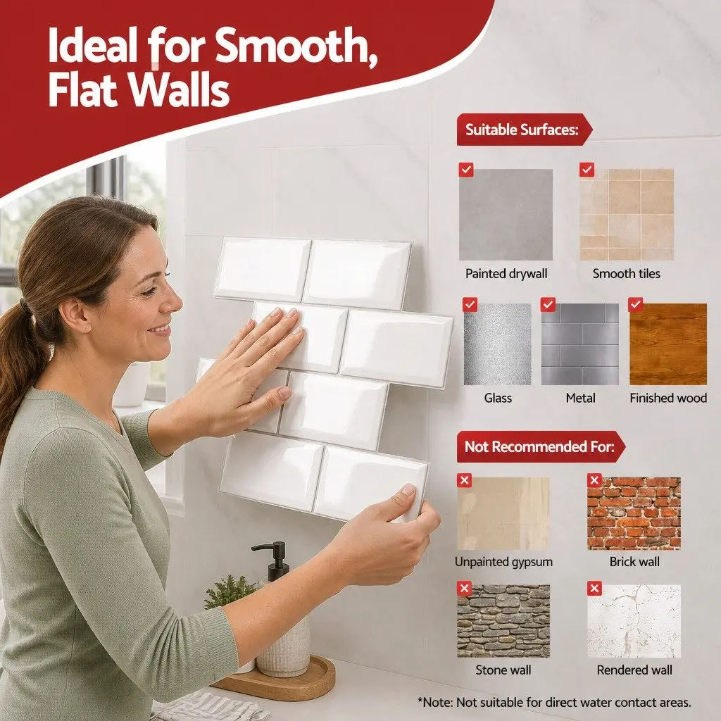 3D Peel and Stick Subway Tile Backsplash Wall Tiles Self Adhesive 10 Sheets