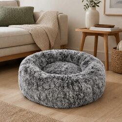 Donut Nest Pet Bed for Cats and Dogs, Plush Comfort
