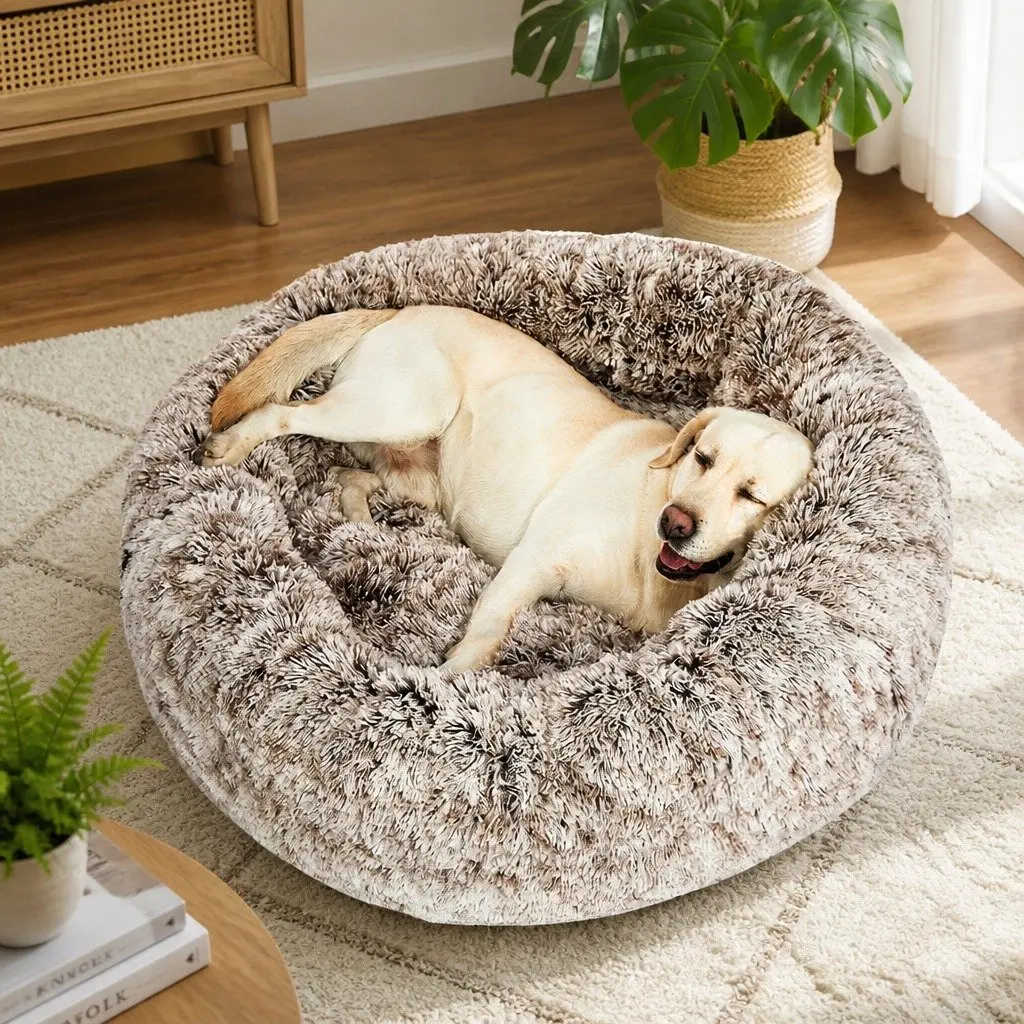 Dog Calming Bed Cover Medium Donut Shape Removable Plush