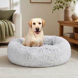Dog Bed Removable Cover XXL Charcoal Donut Shape