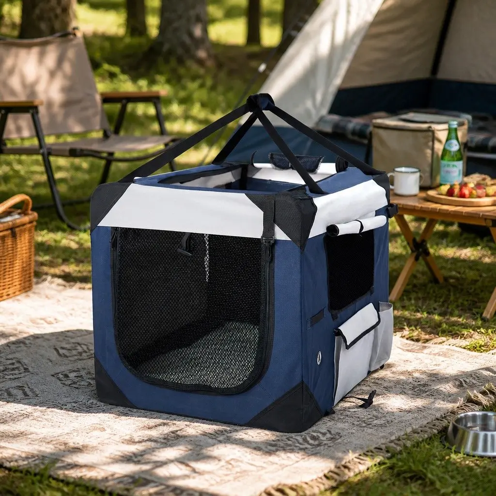 Pet Carrier Bag Large Portable Soft Kennel Foldable for Outdoor Travel