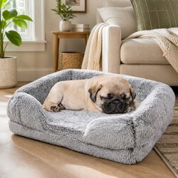 Pet Bed Orthopedic Sofa Dog Beds Small Memory Foam Supportive Bolster Plush