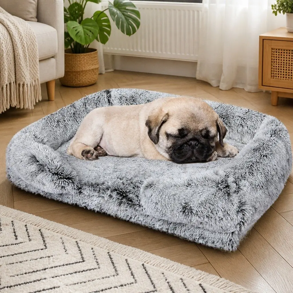 Orthopedic Dog Bed Small Memory Foam Supportive Bolster Plush