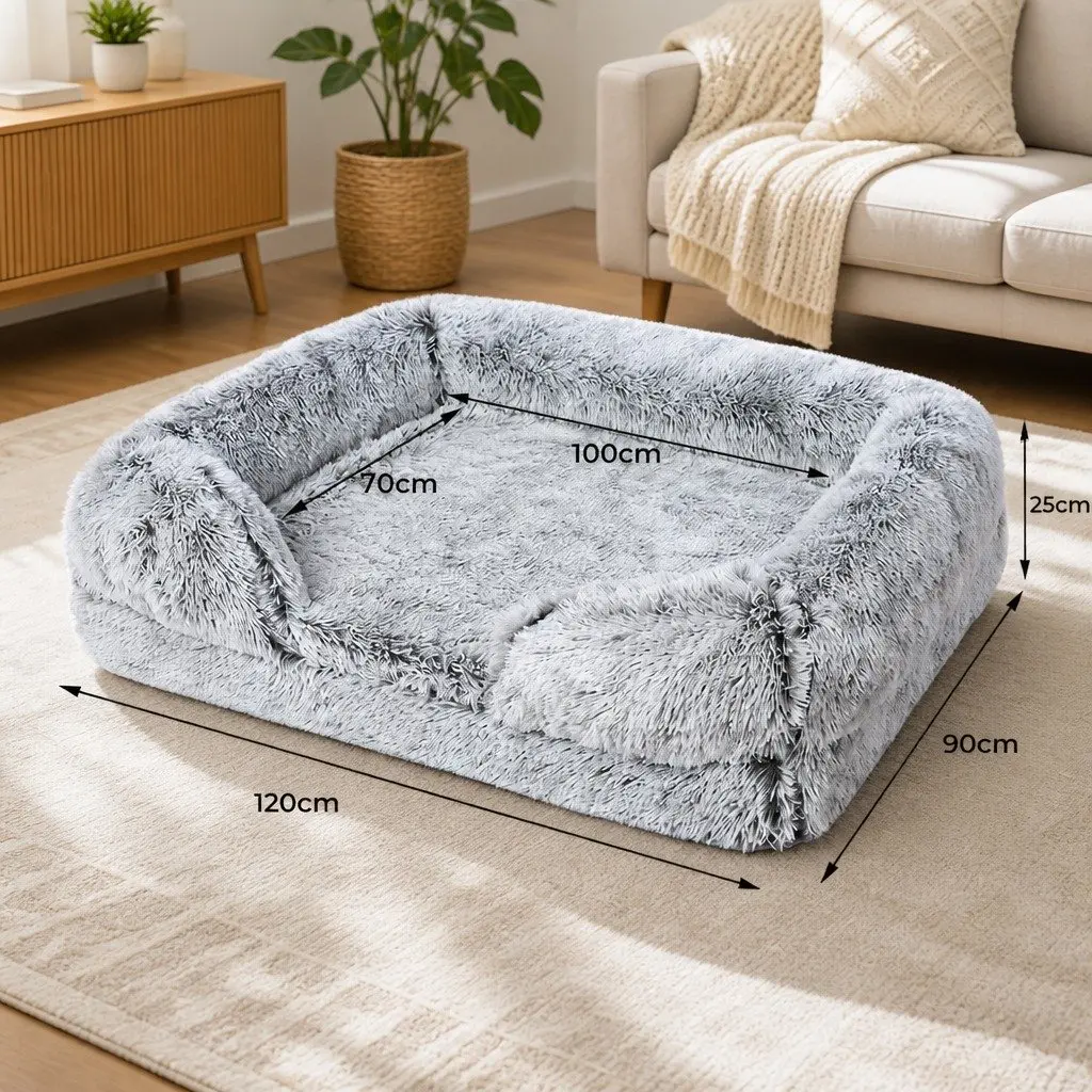 Orthopedic Pet Bed XL Memory Foam Supportive Bolster