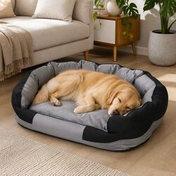Spacious Waterproof Pet Bed with Removable Cover for Comfort