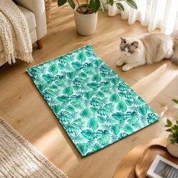 Comfortable Pet Cooling Mat with Gel and Pillow
