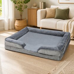 Memory Foam Pet Sofa Bed Cushion XL Orthopaedic Dog Cat Lounger Washable
