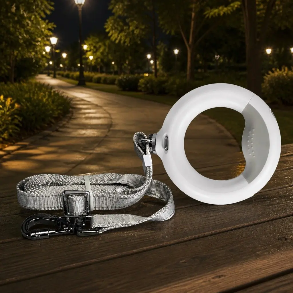LED Dog Leash 2m USB Rechargeable Night Safety Light with Adjustable Colour Modes for Medium Large Dogs