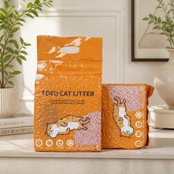 Tofu Cat Litter Clumping Peach Scent Biodegradable Flushable Odour Control