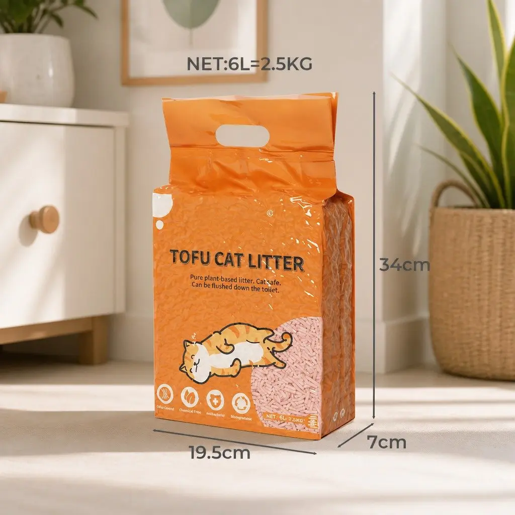 Tofu Cat Litter 2.5kg Clumping Biodegradable Flushable Odour Control