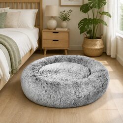 Comfortable Charcoal Dog Donut Bed for Relaxation