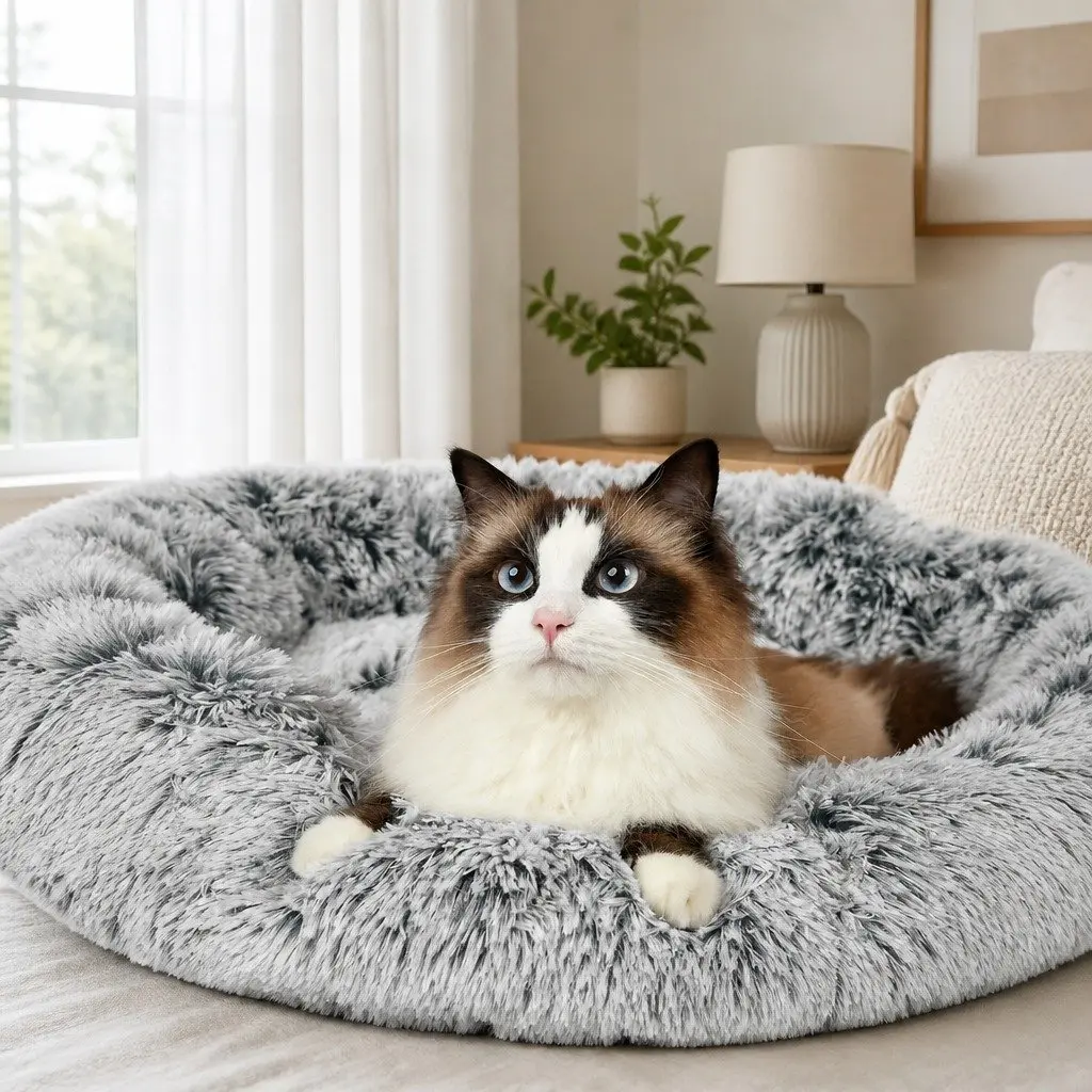 Medium Charcoal Dog Bed with Memory Foam Cushion