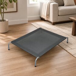 Elevated Pet Bed Trampoline Dog Cat M Medium Grey Raised Frame Mesh Breathable
