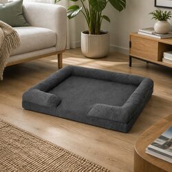 Comfy Grey Pet Sofa Bed with Orthopaedic Memory Foam