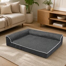 Comfortable Grey Orthopedic Dog Bed for Your Pet's Rest