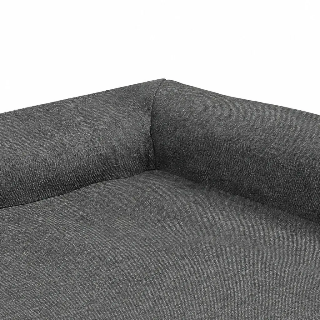 Orthopedic Dog Bed Medium Grey Memory Foam L-Shaped Bolster Removable Washable Cover