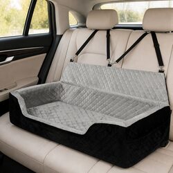 Dog Car Booster Seat Belt Pet Safe Travel Bed Elevated Cushion Waterproof Base