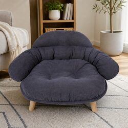 Elevated Pet Dog Cat Sofa Bed Couch L Size Grey Removable Cover Easy Clean