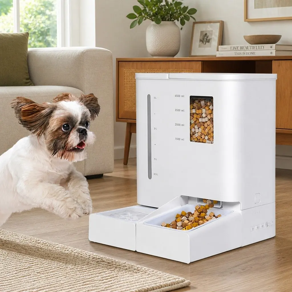 Automatic Pet Feeder Water Dispenser 5L Food 4L Water WiFi App Control Dual Power