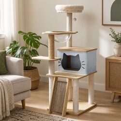 Cat Tree Tower Scratcher Condo House 120cm Climbing Frame Pet Furniture
