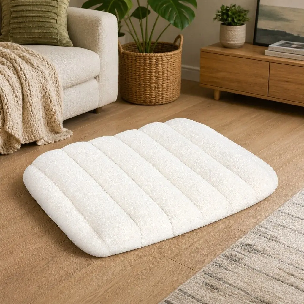 Orthopedic Dog Bed Small Size Dual Layer Foam Waterproof Non Slip Base Removable Washable Cover White