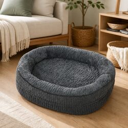 Stylish Grey Orthopedic Dog Bed for a Cozy Living Space