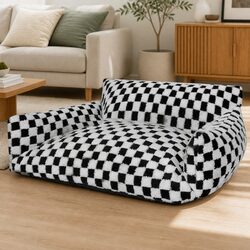 Enhance Your Space with a Plush Checkered Pet Bed