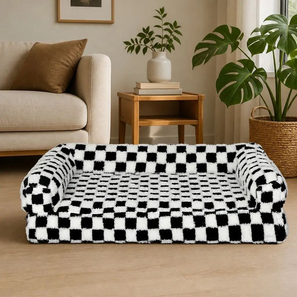 Orthopedic Dog Bed 70 x 50 cm Memory Foam Washable Cover Calming Sofa