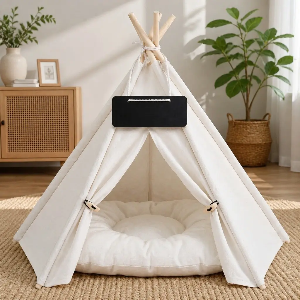 Pet Tent Dog Bed Small Indoor Hideaway Washable Cushion Portable
