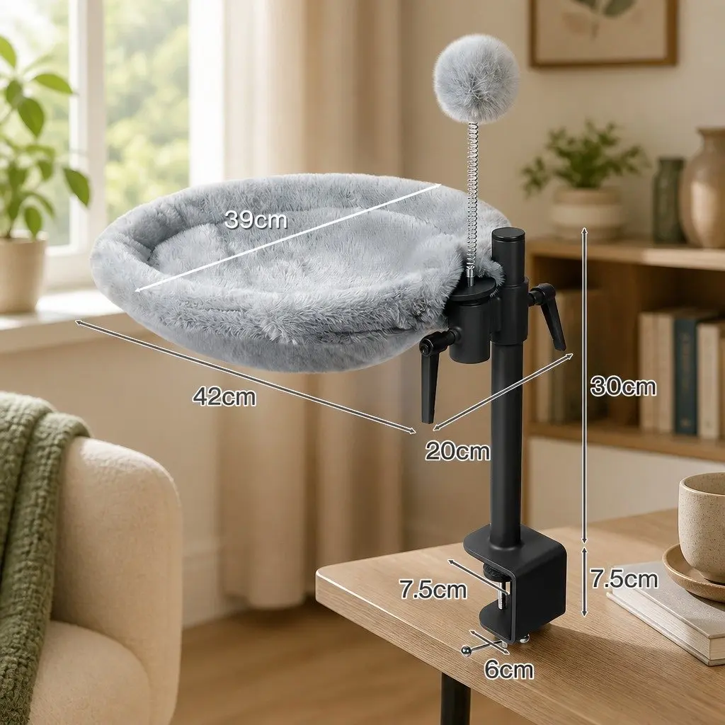 Cat Desk Hammock 360 Rotatable Adjustable Height Washable Pet Nest