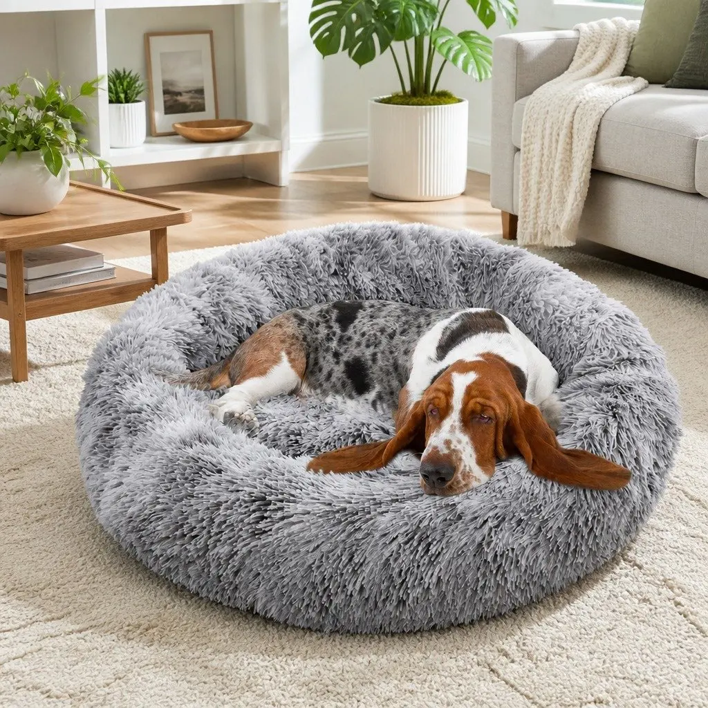 Extra Large Pet Bed 100cm Calming Cave Washable Comfy