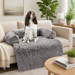 Pet Sofa Bed Dog Calming Cushion Plush Mat Cover Protector Large