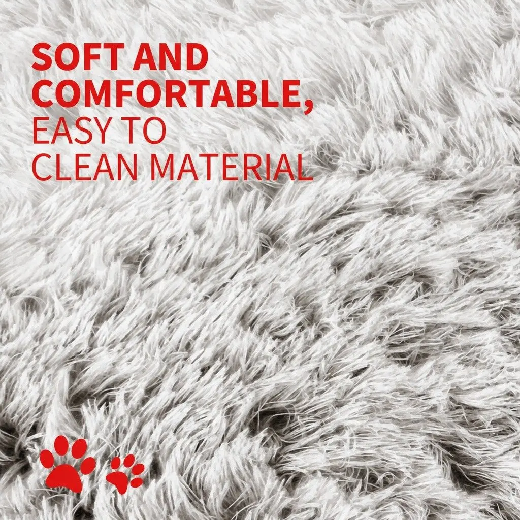 Pet Sofa Bed Large Plush Calming Cushion with Removable Bolster Non-Slip Waterproof Fabric Cover