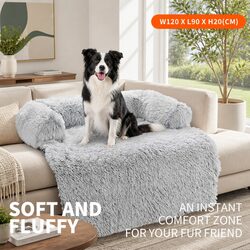 XL Pet Sofa Bed for Dogs and Cats, Gradient Grey Design