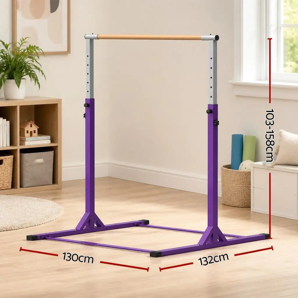 Kids Gymnastics Bar Adjustable Height Indoor Outdoor Training 103 to 158cm