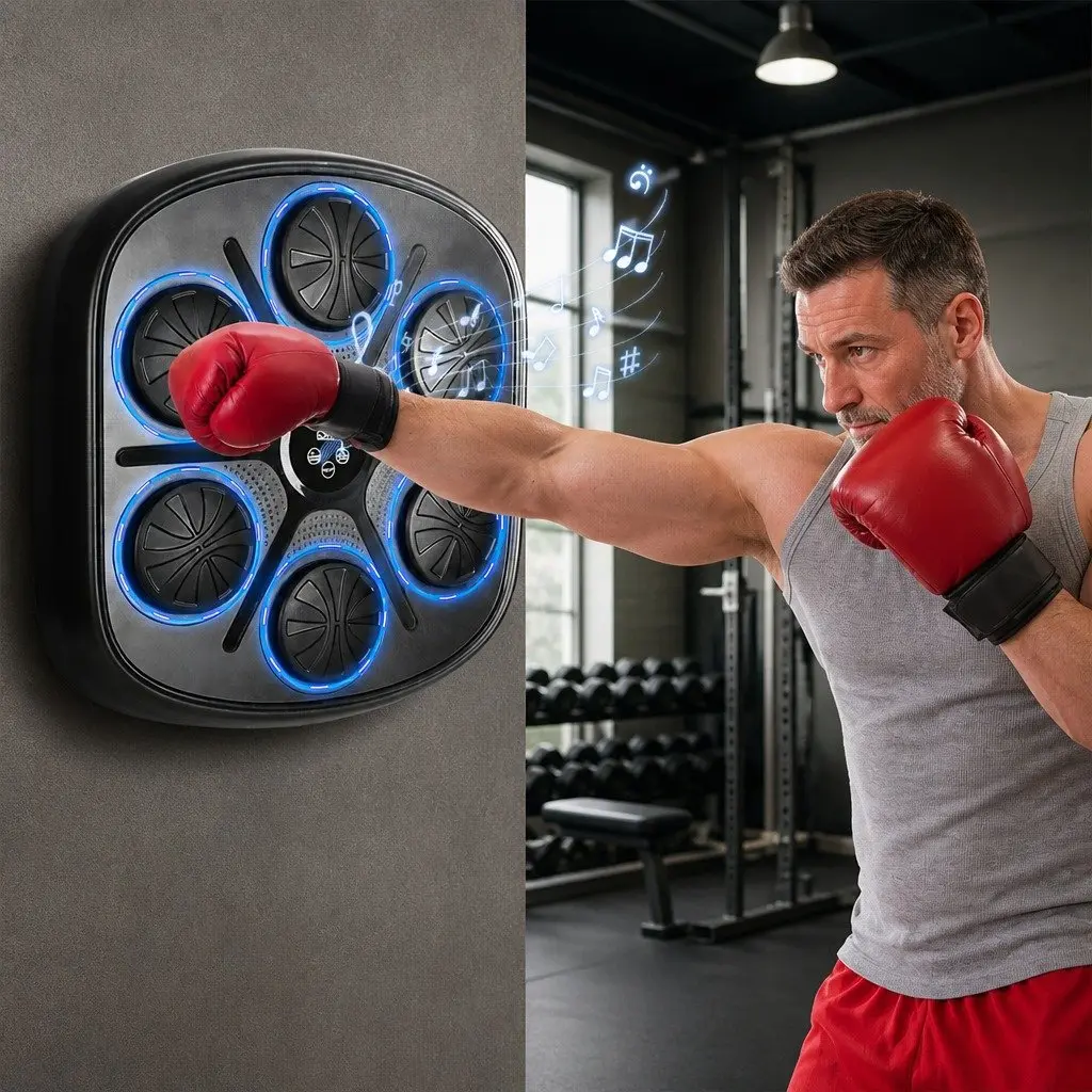 Electronic Music Punching Box Wall Mount 9 Speeds Bluetooth Connectivity Home Workout Training Machine