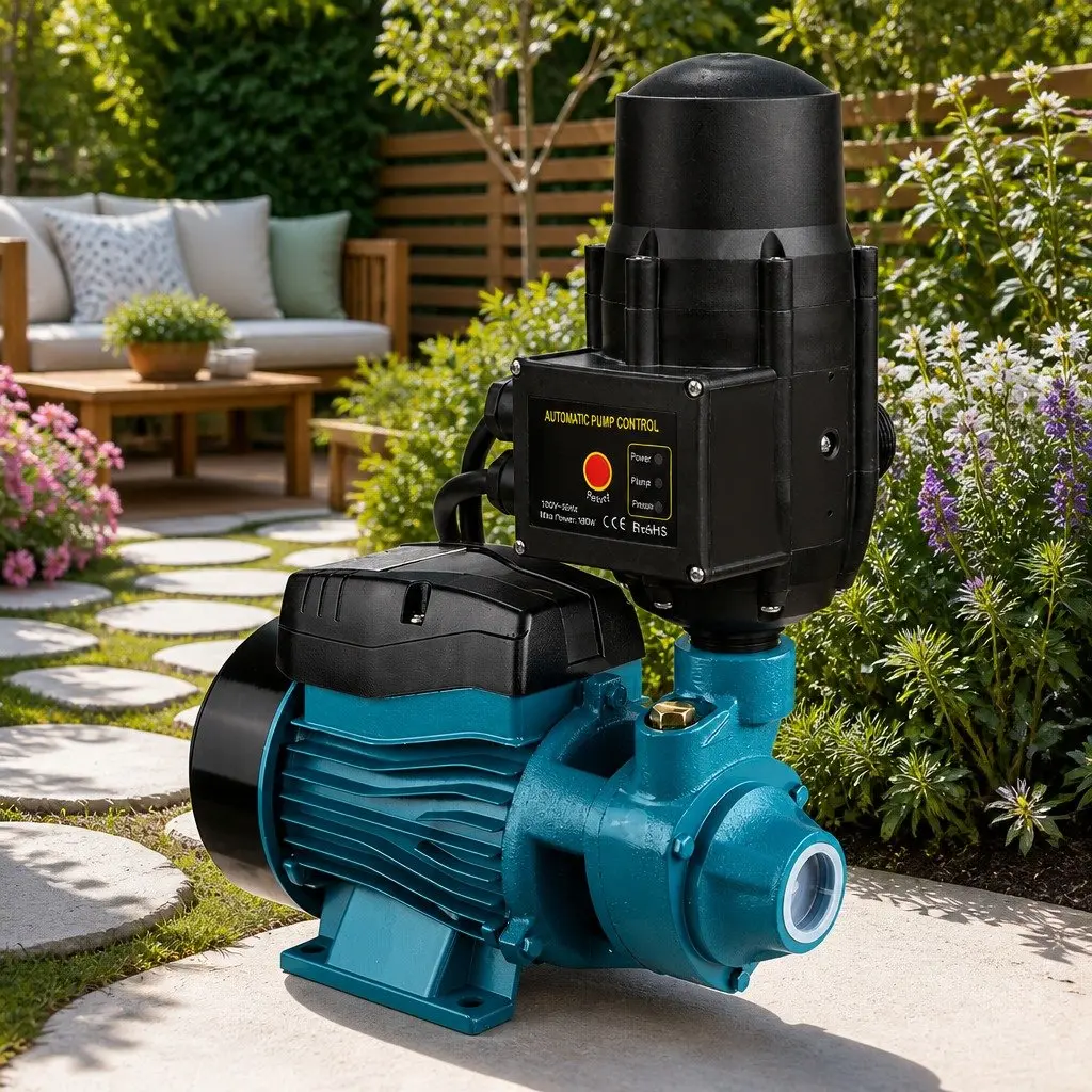 Peripheral Water Pump 35L/min Automatic Control Rust-Resistant Construction Integrated Pressure Gauge