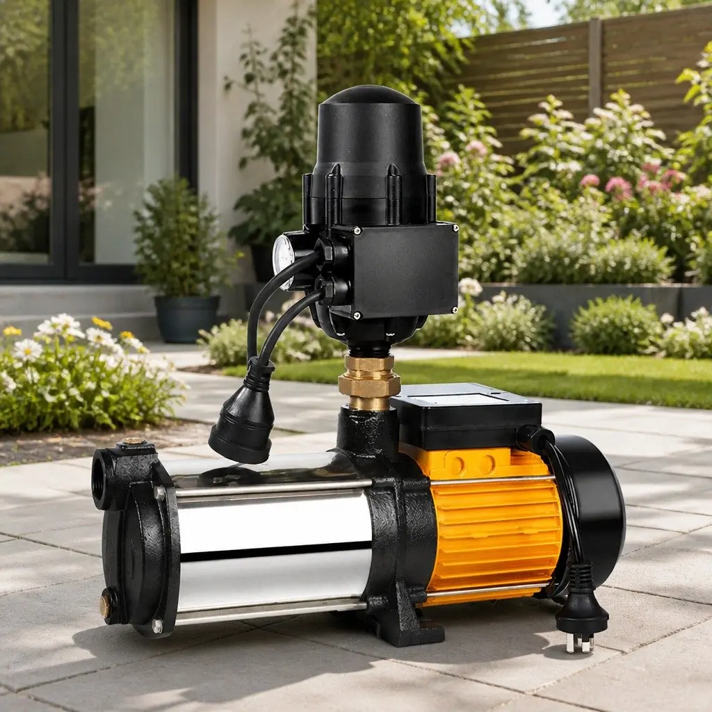 4-Stage Irrigation Pump 2000W High Pressure Self-Priming Stainless Steel Weatherproof