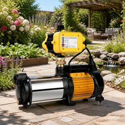 Garden Water Pump 5-Stage 2500W Max High Pressure Irrigation Booster Yellow