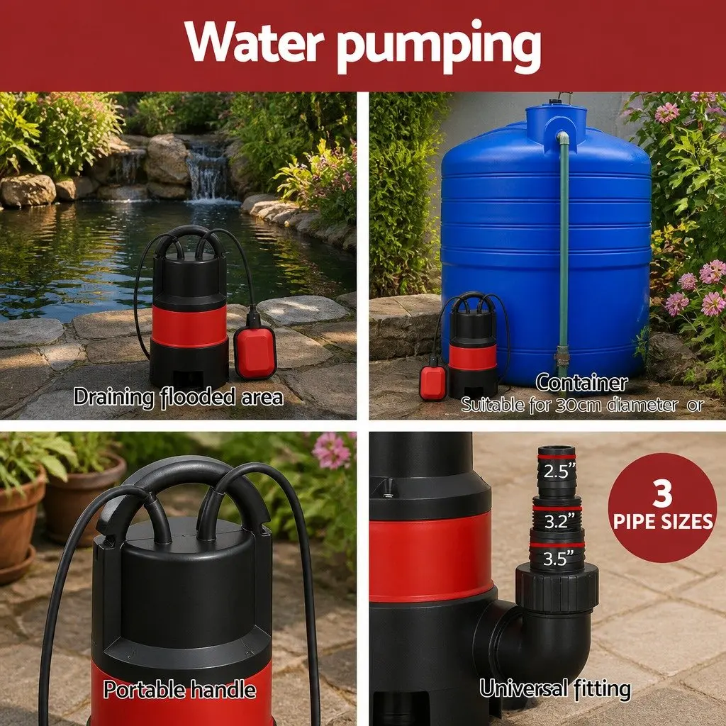 Submersible Pump 400W Dirty Water Sewage Bore Tank Well Drainage Portable