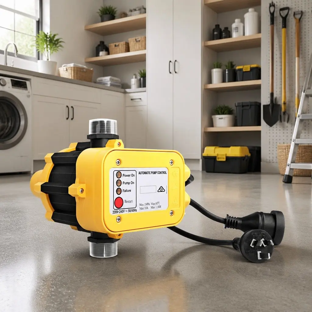 Automatic Water Pressure Pump Controller 220-240V Electronic Switch Yellow