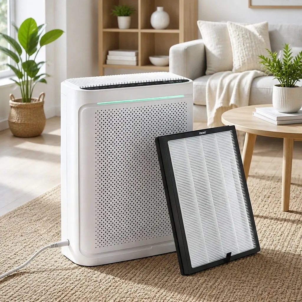 Air Purifier 200m³/h H12 HEPA Filter PM2.5 Display White