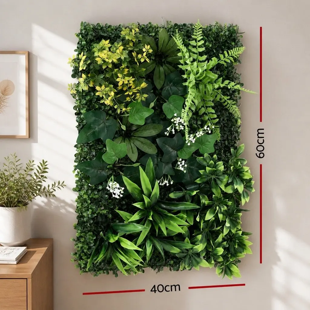 Artificial Plant Wall Panel 40x60cm UV-Resistant Greenery Backdrop Decor Indoor Outdoor