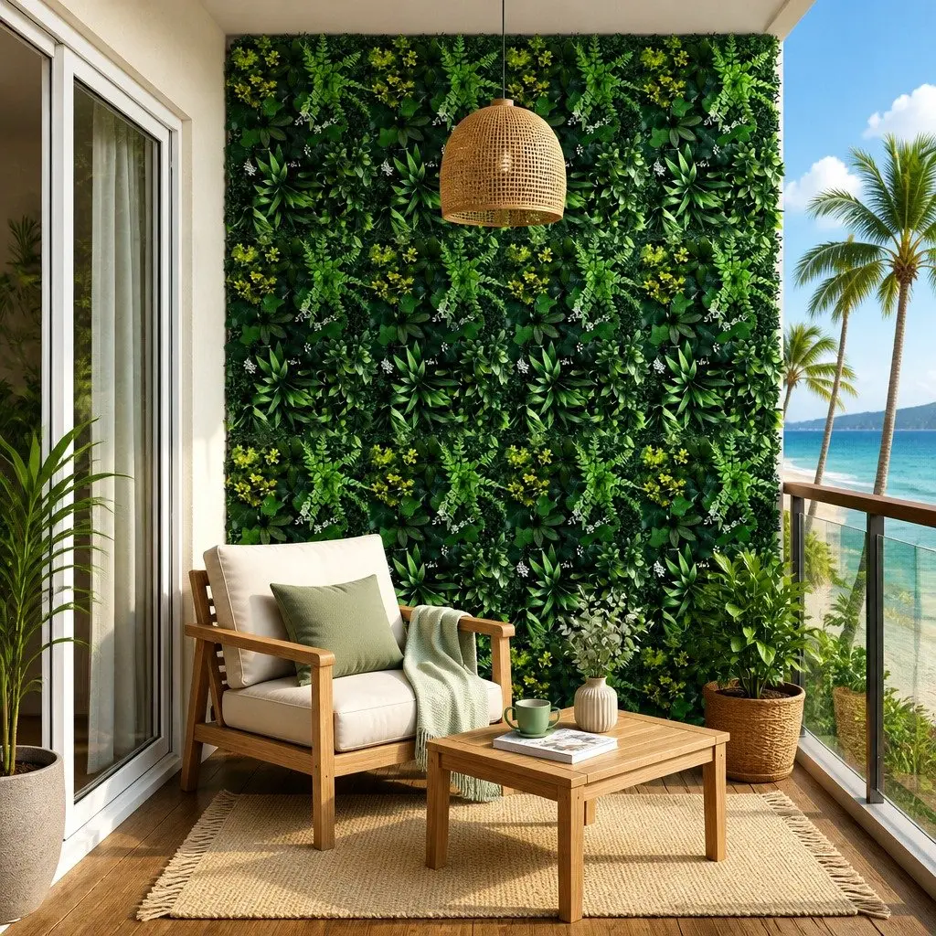 Artificial Plant Wall Panel 40x60cm UV-Resistant Greenery Backdrop Decor Indoor Outdoor