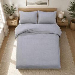 Elegant Grey 3-Piece Super King Quilt Cover Set