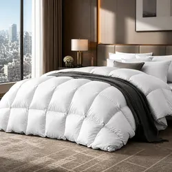 Cozy King Size Goose Down Feather Quilt for Winter Comfort