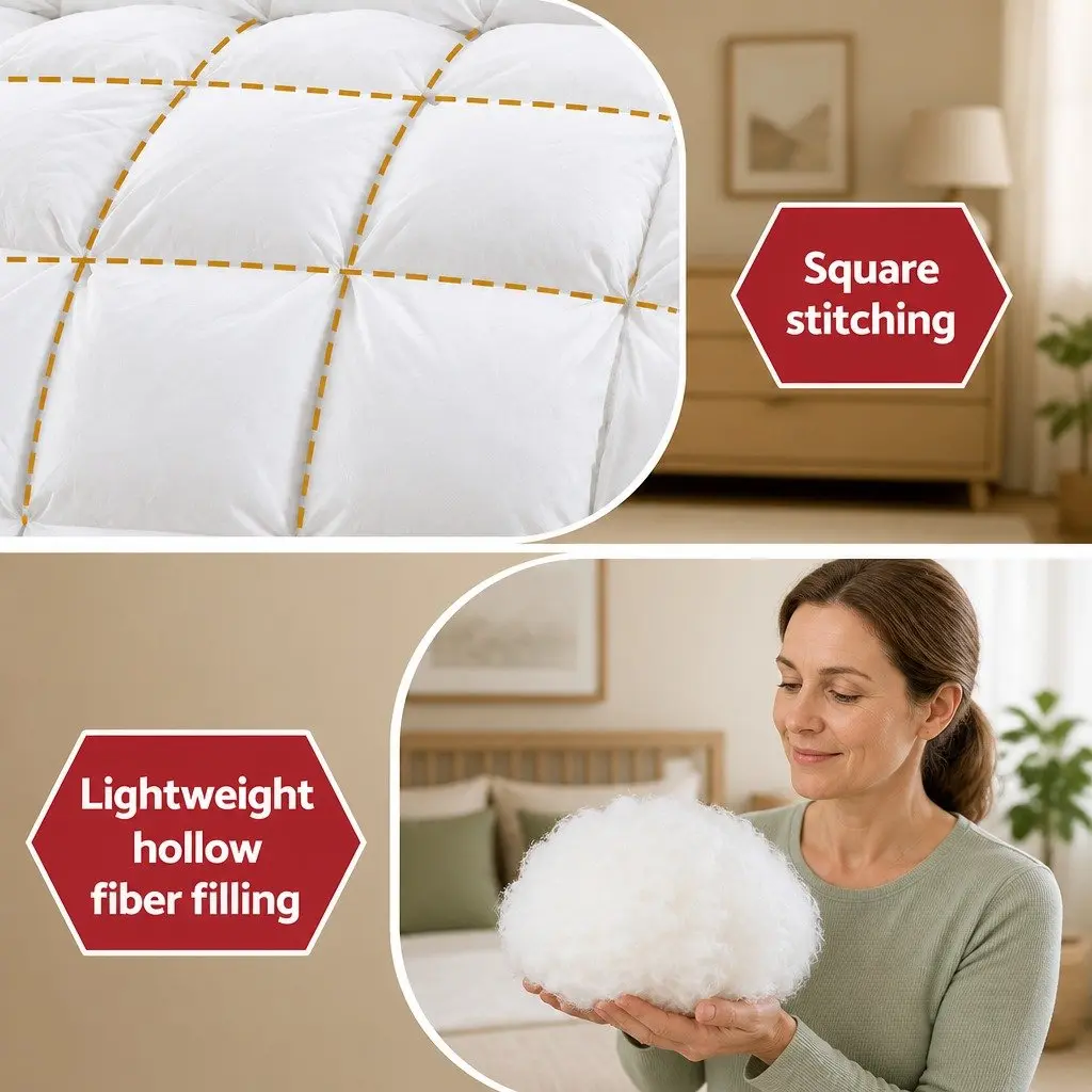 Super King All Season Duvet Microfibre Quilt 400GSM Baffle Box White