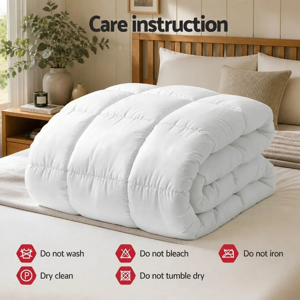 Super King Wool Quilt 800GSM Winter Baffle Box Construction Cotton Cover