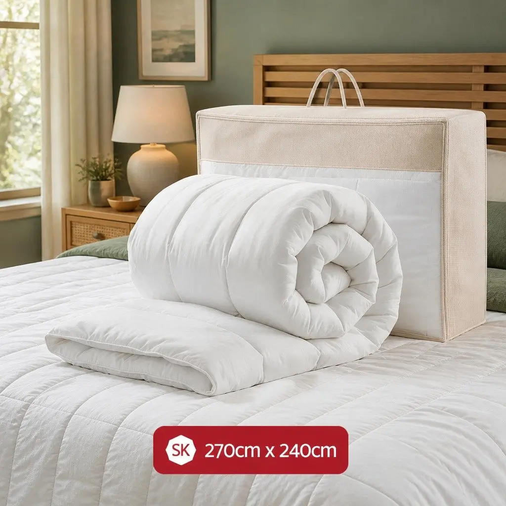 Super King Wool Quilt 800GSM Winter Baffle Box Construction Cotton Cover