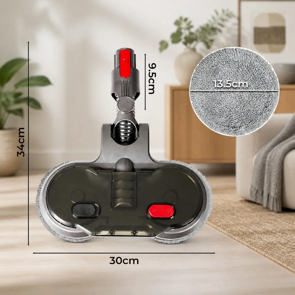 Electric Motorised Mop Head Attachment Vacuum Cleaner Dual Motor Water Tank 270 Degree Revolving Head
